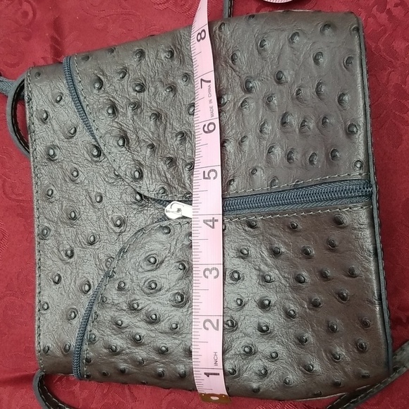 Crossbody bag, purse. Borse in pelle. Genuine leather ostrich, made in Italy. - Picture 9 of 10